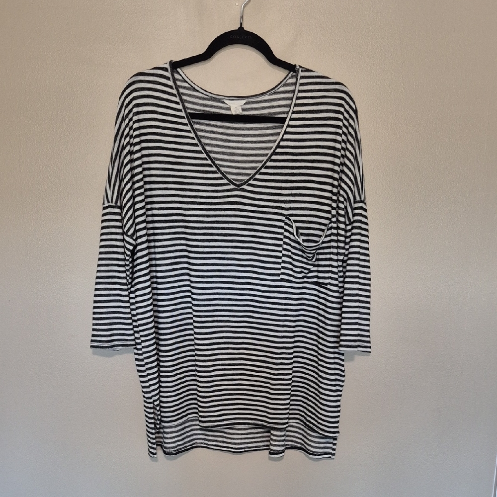 Caslon Striped V-Neck Women's Top